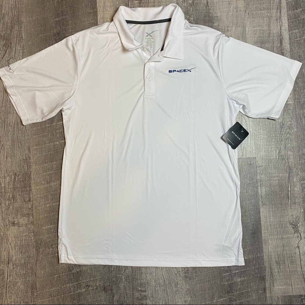Space X men’s white polo XXL